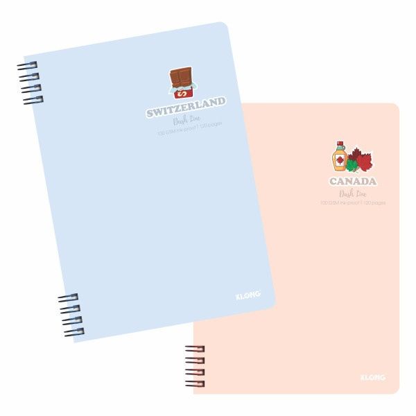 Sổ LX kép 2 đầu KN KLONG Dash Line khổ A5 DL100gsm 120 trang (80) - KLong502