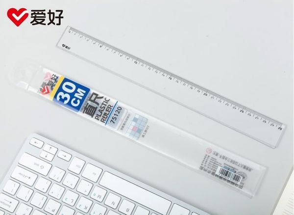 Thước kẻ nhựa trong HS 30cm Sở Thích 75120 Chính Hãng - Có Tại Hiệu Sách Mai