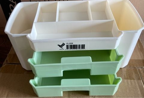 VL-208 Khay cắm bút nhiều ngăn kéo, nhiều màu, bằng nhựa (1/10/40)
