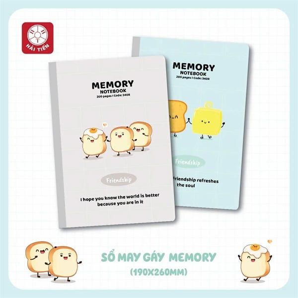 Sổ may gáy KN Hải Tiến DL60gsm Memory (190x260mm)