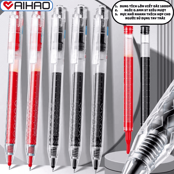 Bộ Bút gel AIHAO ngòi 0.5mm GP2880 Chính Hãng - Có Tại Hiệu Sách Mai