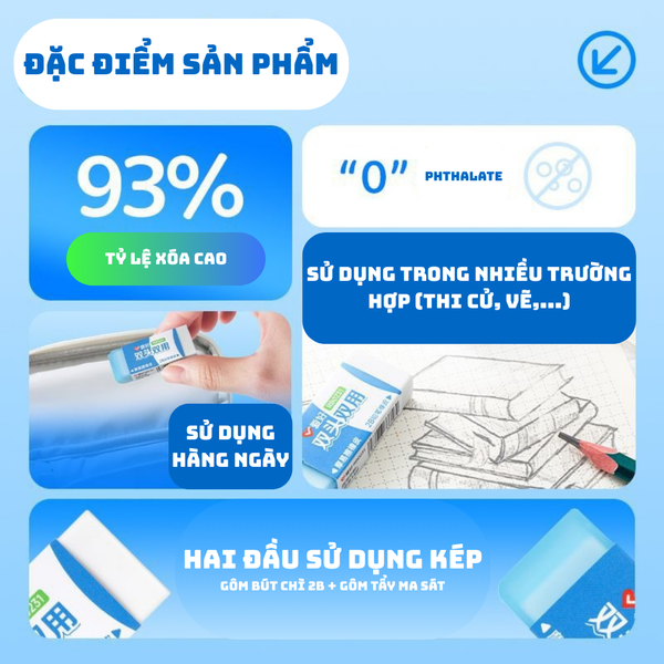 Tẩy chì Aihao 2B RB0231 Chính Hãng - Có Tại Hiệu Sách Mai