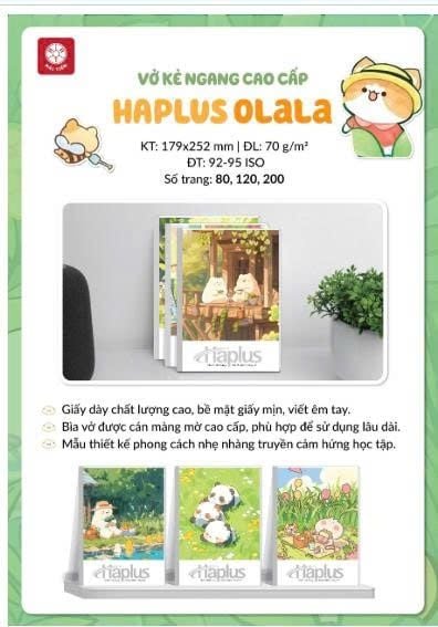 Vở kẻ ngang gáy vuông ép keo đa lớp Haplus ĐL70gsm