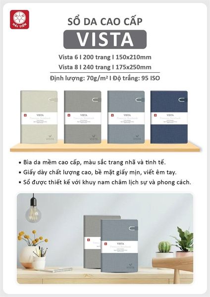 Sổ Da Hải Tiến có khuy bấm Moment 8 240 trang (26) - HT8496