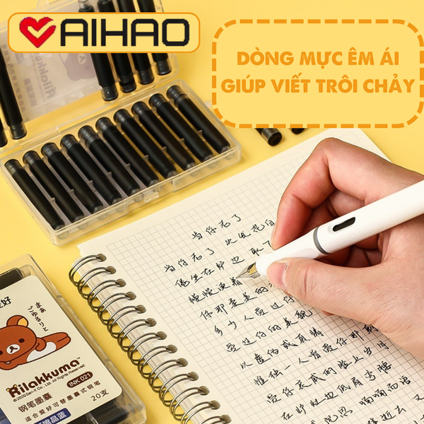 Bộ 20 ống mực AIHAO INK021 Chính Hãng - Có Tại Hiệu Sách Mai