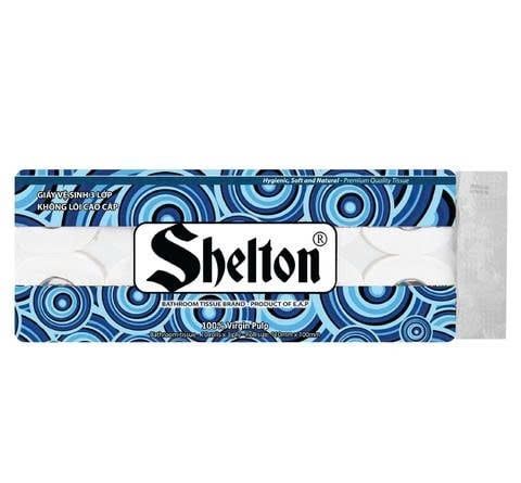 Giấy vệ sinh cuộn Shelton hoa văn 3 lớp không lõi