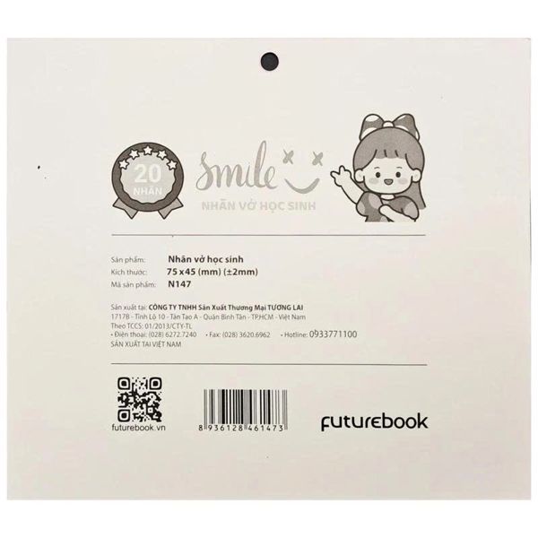 Nhãn vở FutureBook (20 nhãn/tập) - N147 - Smile (50)