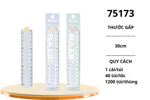 Thước kẻ gấp Aihao 75173 30cm Chính Hãng - Có Tại Hiệu Sách Mai