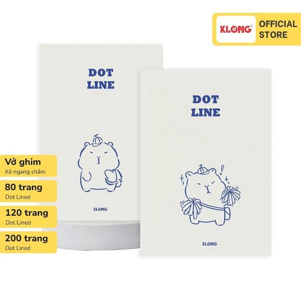 Vở KN có chấm Klong K25 Capybara - Chuột Lang Dot Line DL70gsm