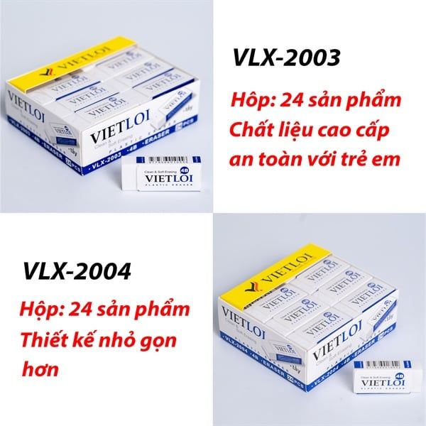 VLX-2004 Tẩy màu trắng 4B 45*19.5*10.5mm(1/24/1152 )