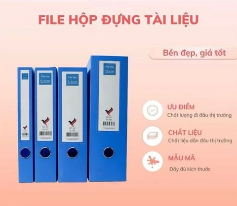VL-121 Cặp hộp đựng tài liệu 5.5 cm bằng nhựa (1/100/200)