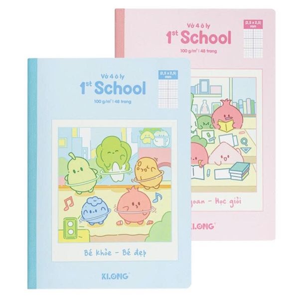 Vở 4 oly dán gáy Klong 1st School Fruity DL100gsm