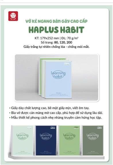 Vở KN gáy vuông khổ B5 Haplus HABIT ĐL70gsm
