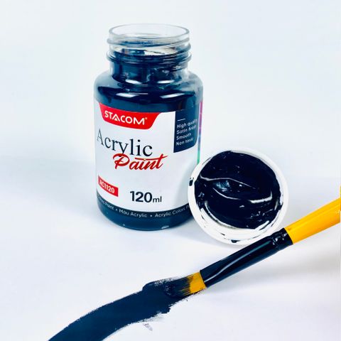 Màu Acrylic 120ml- Black(đen) Stacom AC1120_28 (6/144)
