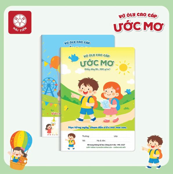 Vở 4 oly cao cấp Hải Tiến Ước mơ DL100gsm 48 trang 1527 (10/160)