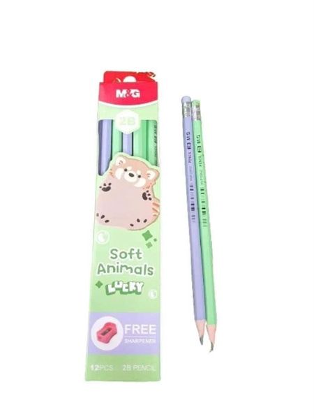 Chì gỗ M&G ngòi 2B Soft Animal có tẩy (kèm gọt ) (12/288/3456) AWP308G2