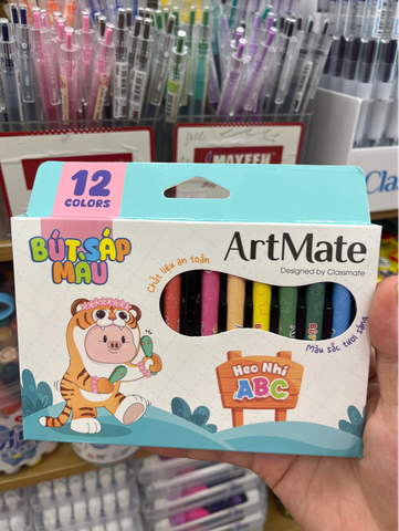 Sáp màu ArtMate 12 màu Heo nhí AM-CR401 (12/192)