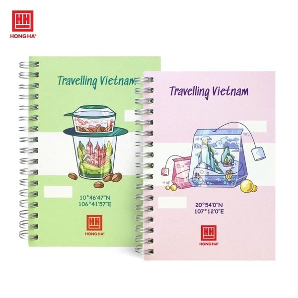 Sổ Lò xo Caro Hồng Hà Traveling VietNam DL70gsm 200 trang