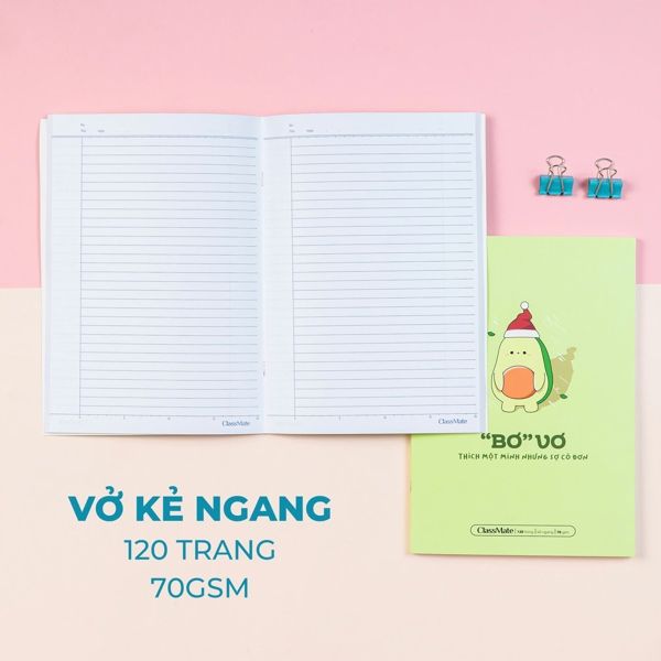 Vở KN Classmate hình quả Bơ DL70gsm 120 trang (10/80)