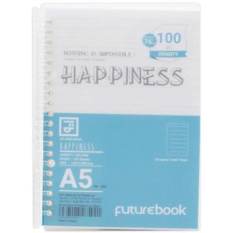 Sổ Còng nhựa FutureBook Happiness DL100gsm khổ A5 kẻ ngang 120 trang CK-590(40)