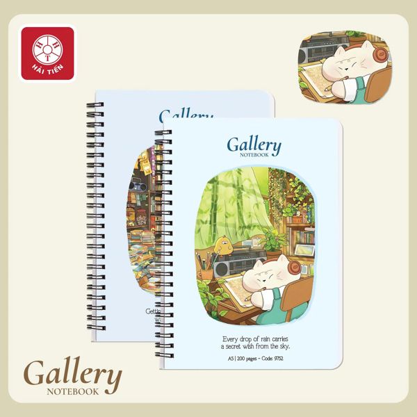 Sổ lò xo Hải Tiến kẻ ngang Gallery giấy vàng A4 200 trang DL80gsm 0384 (34)