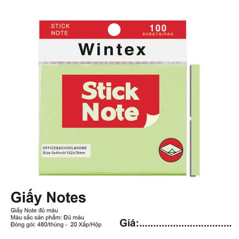 Giấy nhớ 5 màu Wintex - 3x4 inch B04 (20/480)