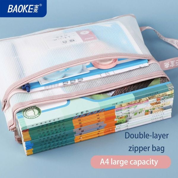 Túi lưới Baoke 2 ngăn EVA khổ A4 DS1290 (10/180/360)
