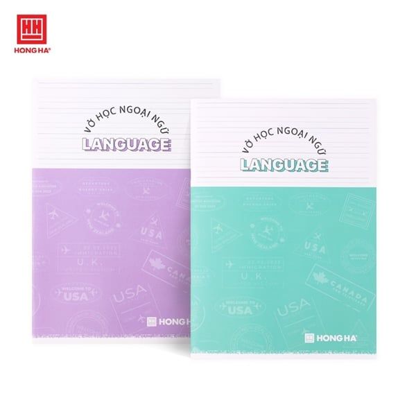Vở Hồng Hà Study Language ( tiếng Anh,Đức,Nga,Pháp) DL70gsm