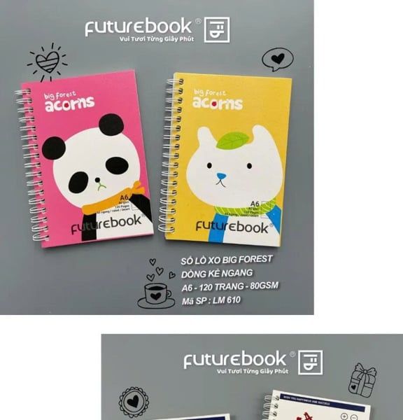 Sổ lò xo FutureBook (KN+CR+CD) HappyDay DL80gsm 120 trang LM610 (130)