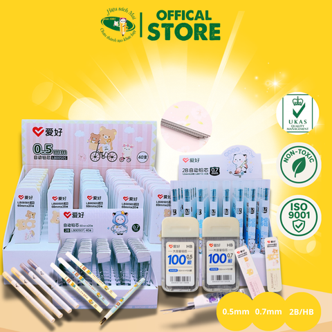 Ruột chì kim 2B/HB AIHAO ngòi 0.5/0.7mm Chính Hãng - Có Tại Hiệu Sách Mai