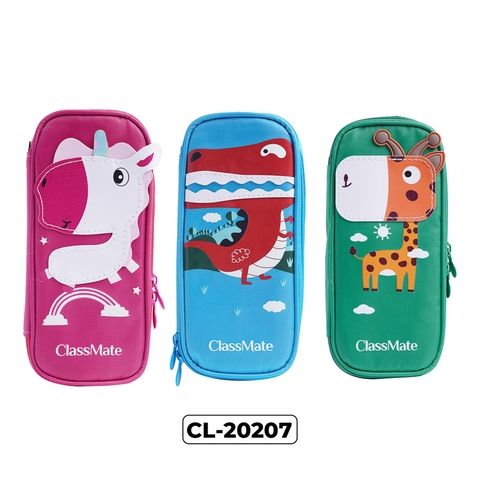 Túi bút CL-20207 - Vải canvas+da PU, 4 lớp, 2 ngăn Classmate (36/144)