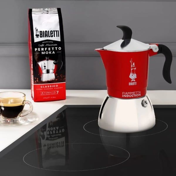 Ấm pha cà phê Bialetti Fiammetta Induction 4 cốc màu đỏ