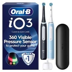  Set 2 Bàn chải đánh răng điện Oral-B iO Series 3 Duopack - Made in Germany Màu Xanh Đen 