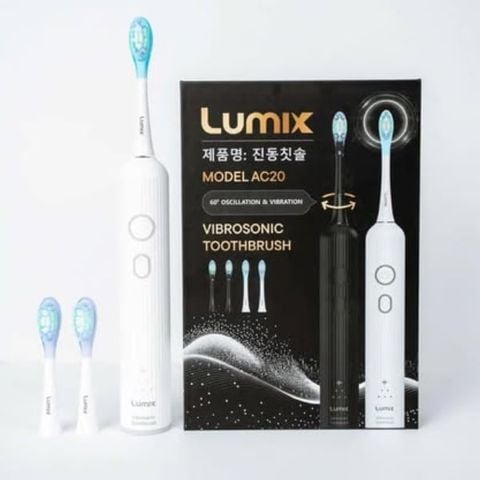 Bàn chải điện Lumix AC20 (1 thân máy + 3 đầu bàn chải), màu trắng - BH 2 năm