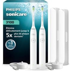  Set 2 bàn chải điện Philips Sonicare 3100 HX4072/41 - Màu trắng 