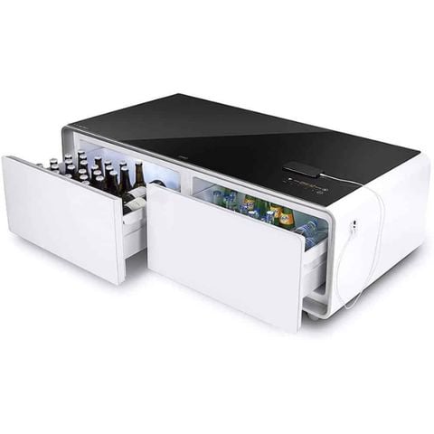 Bàn Trà Tích Hợp Tủ Lạnh Caso Sound & Cool - Màu trắng/ Đen