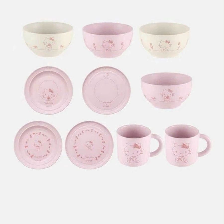 Set bát đĩa cốc Hello Kitty Staub 10 món