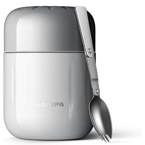 Bình giữ nhiệt đựng thực phẩm Hongpa 500ml – màu trắng