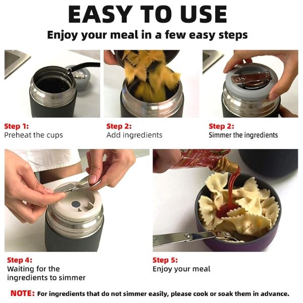 Bình giữ nhiệt đựng thực phẩm Hongpa 500ml – màu trắng