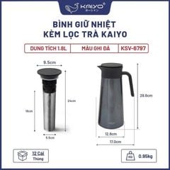  Bình giữ nhiệt kèm lọc trà Kaiyo 1.8L 