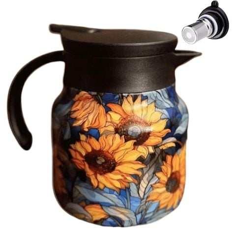 Bình giữ nhiệt kèm lõi lọc trà inox 316 800ml hoa hướng dương