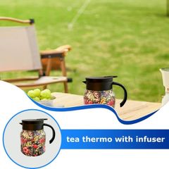  Bình giữ nhiệt kèm lõi lọc trà inox 316 800ml hoa lá cành 