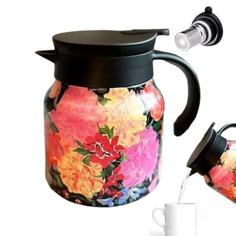 Bình giữ nhiệt kèm lõi lọc trà inox 316 800ml hoa mẫu đơn