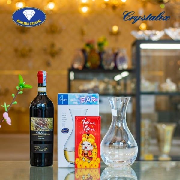 Bình thở rượu vang pha lê Bohemia Crystalex 1250ml 31484