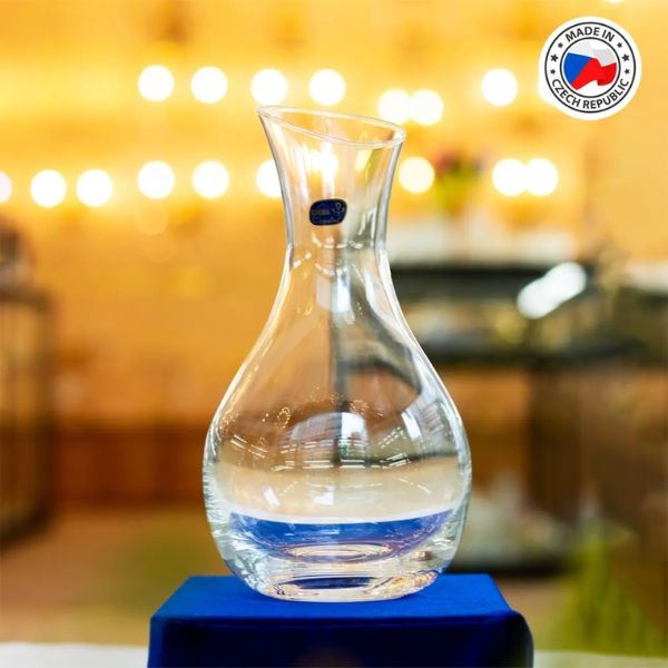 Bình thở rượu vang pha lê Bohemia Crystalex 1250ml 31527 miệng vát