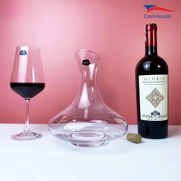 Bình thở rượu vang pha lê Bohemia 1200ml 31B01