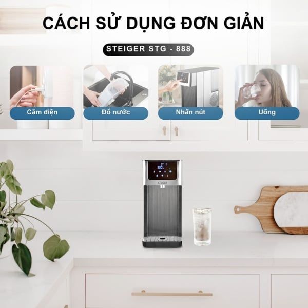 Bình thủy điện nóng lạnh Steiger STG 888
