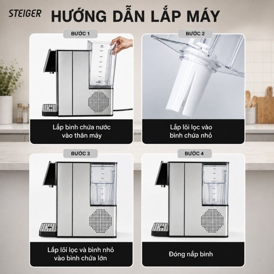 Bình thủy điện nóng lạnh Steiger STG850 HC