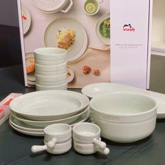 Bộ 18 món bát đĩa Staub - Màu xám