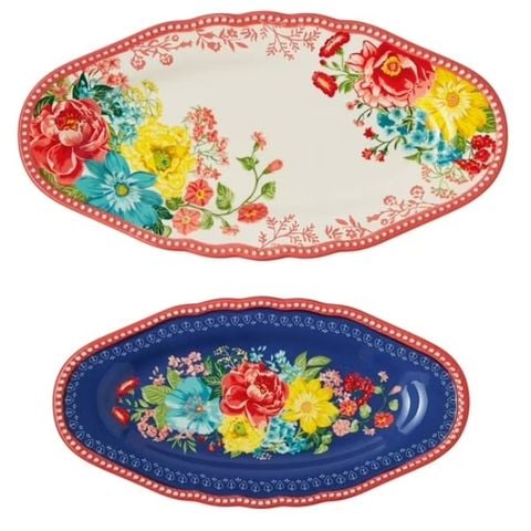 Bộ 2 đĩa oval The Pioneer Woman Fancy Flourish Narrow